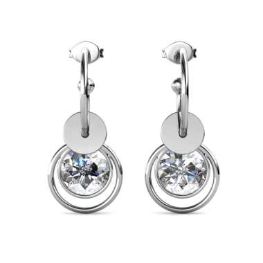 Jessie Earrings - Anting Crystal Premium by Her Jewellery White Gold