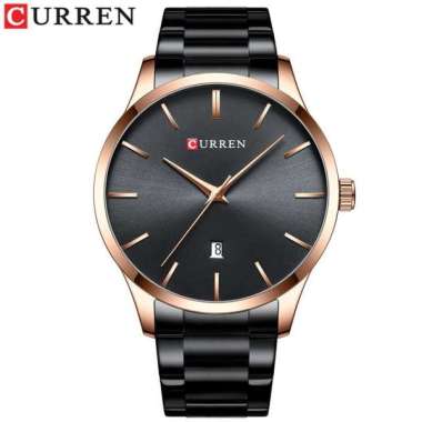 CURREN 8357 Jam Tangan Pria Analog Stainless Steel Chronograph Aktif Hitam Rosegold