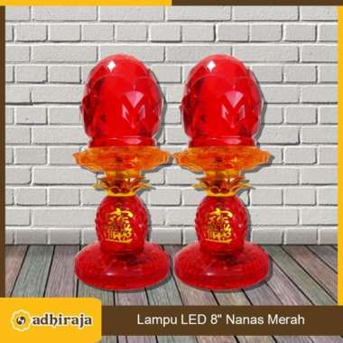 Lampu LED 8" Nanas Merah / Lampu Sembahyang - Merah