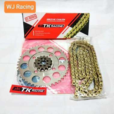 Gear Set TK Racing CB150R / CBR150 rantai O Ring GOLD TK Racing 428HPO Chrome