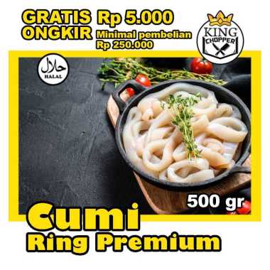 CUMI RING FROZEN PREMIUM FRESH MURAH BEKU BEKASI SQUID KUPAS IKAN TUBE FLOWER SEAFOOD 500 gr
