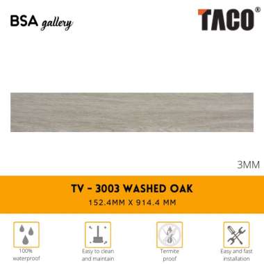 TACO VINYL 3MM TV 3003 WASHED OAK / LANTAI KAYU / LANTAI VINYL WOOD