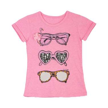 TORIO Basic T-shirt Pink Glasses - Baju Atasan Anak - Kaos Anak Perempuan 6-12 Tahun 8-9 tahun