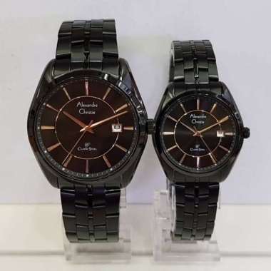 Alexandre Christie AC8578MDLD Classic Jam Tangan Couple Stainless Steel Black Lis Rose