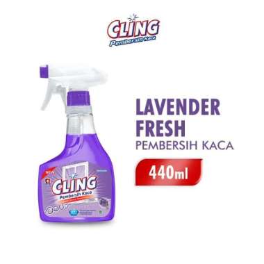 CLING Pembersih Kaca Botol Spray [440 mL] Ungu