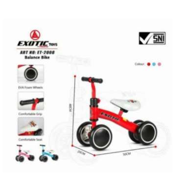 Push Bike Exotic ET-2008 Balance Bike ET 2008 by Pacific Sepeda Anak