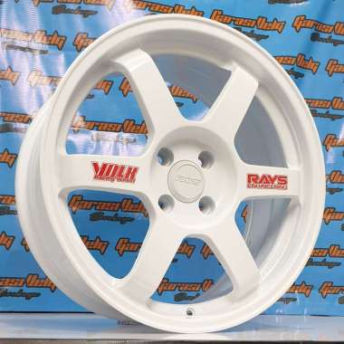 VELG RAYS TE37 RING 17 WHITE VELG MOBIL MURAH GARASI VELG SURABAYA