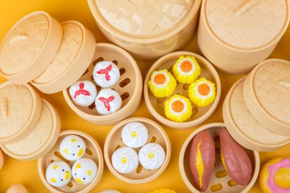 OEM ONE-M137 Mainan Dimsum Anak / Mainan Anak Perempuan Masak Masakan Dim Sum Set Bakpao Siomay ISI