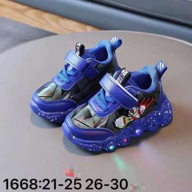 Shoes Ultramen LED / Sepatu Anak Laki Laki LED 27 Blue