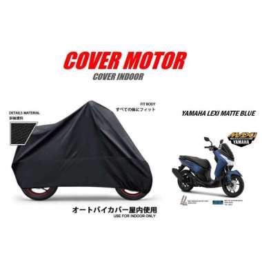 harga Cover Motor Yamaha Khusus Indoor Sarung Selimut Aksesoris Yamaha Lexi Matte Blue - Hitam 