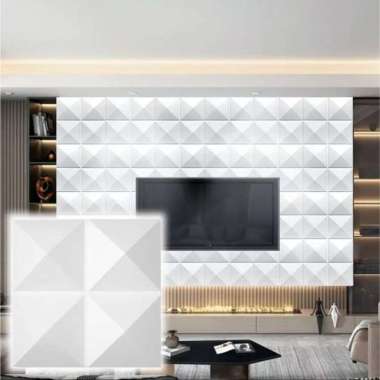 Wall Panel 3D 50 x 50 cm Stiker Dinding Wallpaper Tembok Timbul PVC - D023 Pyramid 4