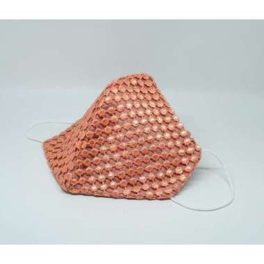 Masker Kain Brokat 3 Ply Non Medis BR 1 (ORANGE)