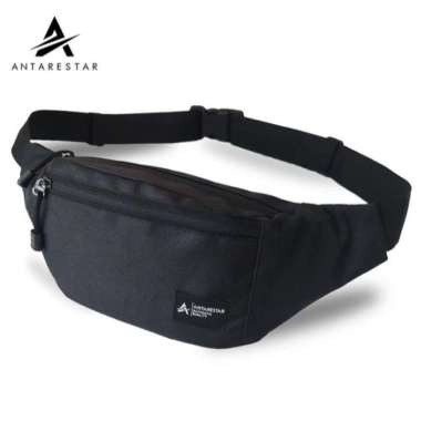 Tas Selempang Pria Waistbag Antarestar Tas Pinggang Selempang Trendy BLACK