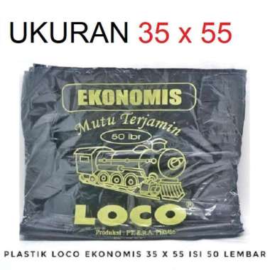 Loco Kantong Plastik Kresek Hitam Tipis Ekonomis 35 x 55