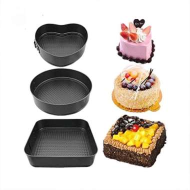 Loyang Cetakan Kue 3 Pcs HM Cake Mould Teflon 100 % ORIGINAL Multicolor