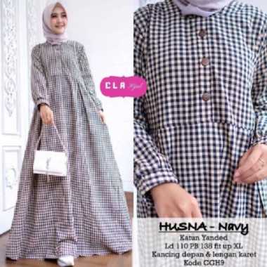 Baju Gamis Syari Wanita Terbaru Baju Hijab Baju Husna Dress Navy