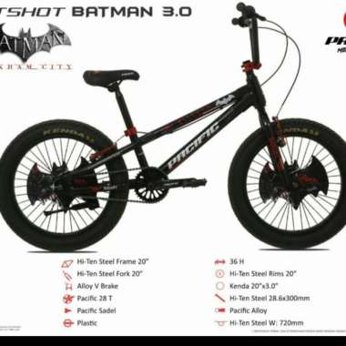 Sepeda BMX 20 Inch Pacific Hotshot Batman 3.0 Ban Besar