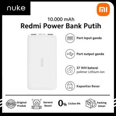 XIAOMI Redmi PowerBank 10000mAh Power Bank Garansi Resmi Putih