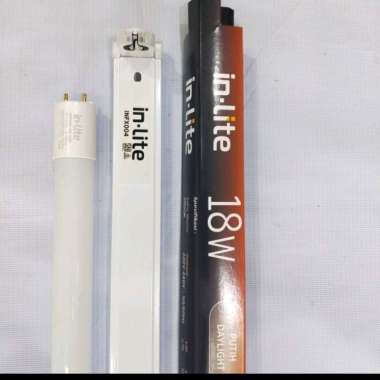 1 paket komplit lampu tl led t8 120 cm 18 watt in lite/1 set lampu tl led in lite 18 watt 120 cm