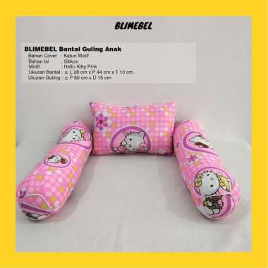 Paket 1 Bantal + 2 Guling Anak/Bayi Motif Karakter/Bantal Guling Bayi Hello Kitty Pink