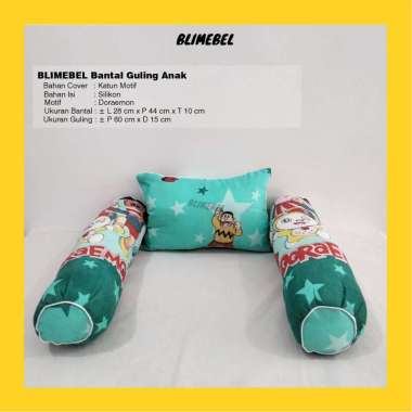 Paket 1 Bantal + 2 Guling Anak/Bayi Motif Karakter/Bantal Guling Bayi Doraemon