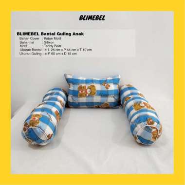 Paket 1 Bantal + 2 Guling Anak/Bayi Motif Karakter/Bantal Guling Bayi Teddy Bear
