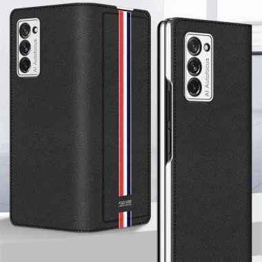 Case Samsung Galaxy Z Fold 2 Flip Leather Phone Case GKK Original Black Lines