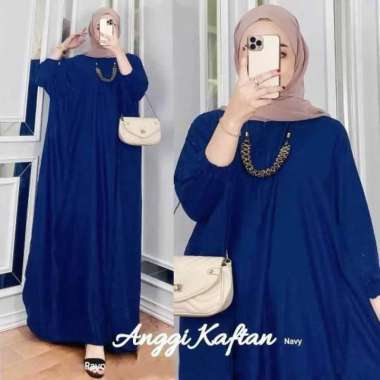 Anggi Kaftan Polos Wanita Jumbo Rayon Premium Gamis Kaftan Batik Modern Kekininan Bigsize LD 160 cm 