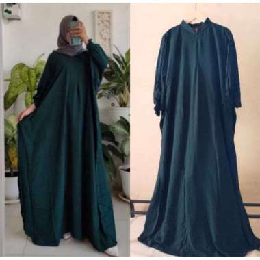 Anggi Kaftan Polos Wanita Jumbo Rayon Premium Gamis Kaftan Batik Modern Kekininan Bigsize LD 160 cm 