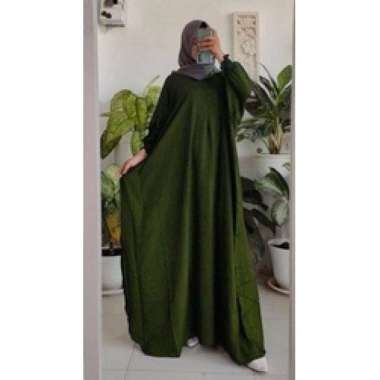 Anggi Kaftan Polos Wanita Jumbo Rayon Premium Gamis Kaftan Batik Modern Kekininan Bigsize LD 160 cm 