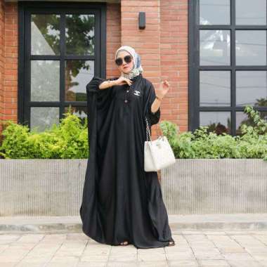 Anggi Kaftan Polos Wanita Jumbo Rayon Premium Gamis Kaftan Batik Modern Kekininan Bigsize LD 160 cm 