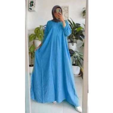 Anggi Kaftan Polos Wanita Jumbo Rayon Premium Gamis Kaftan Batik Modern Kekininan Bigsize LD 160 cm 