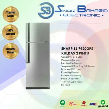 Sharp SJ-F420GPS, KULKAS 2 PINTU (NEW) (KHUSUS BANDUNG)