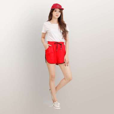 Celana Pendek santai training Wanita hot sexy pant - Jfashion New Merlin M-L Merah