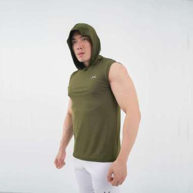 Flexzone Hoodie Sleeveless Sport Essential series FVS-007 XL Hijau Army