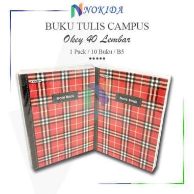 Nokida Buku Tulis Sekolah Okey Campus [1 Pack/40 Lembar/B5] / Buku Tulis Besar / Buku Tulis Panjang 