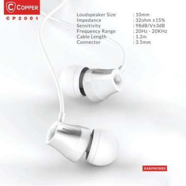 COPPER HEAVY BASS CP2001 Series Earphone / Headset / Handsfree Hitam