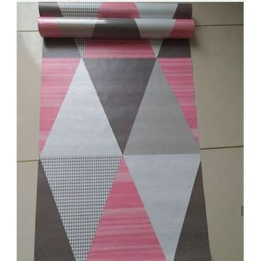 Wallpaper Geometri Segitiga Pink Tua