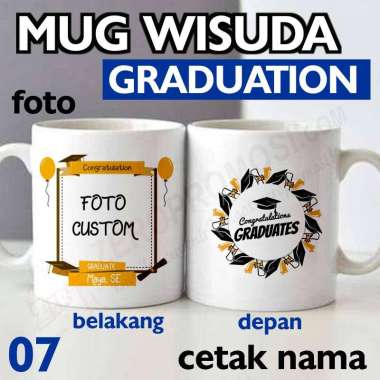 Mug Kado Wisuda - Bisa Request Nama dan Foto - Hadiah Gift Custom Graduation Design 07 Foto