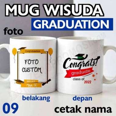 Mug Kado Wisuda - Bisa Request Nama dan Foto - Hadiah Gift Custom Graduation Design 09 Foto
