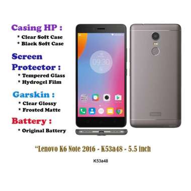Lenovo K6 Note 2016 - K53a48 - 5.5 inch - Case - Screen Protector - Battery - Dll Battery