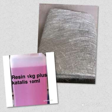 Paket serat fiber 1kg plus resin plus katalis