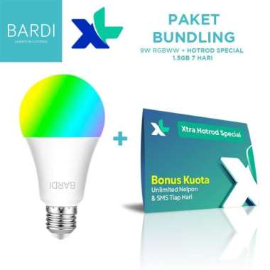BUNDLING SMART LED 9W RGBWW + KARTU XL HOTROD SPECIAL 1.5GB