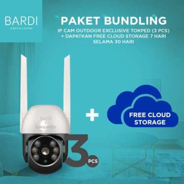 BARDI IP CAMERA OUTDOOR 3 PCS + CLOUD STORAGE