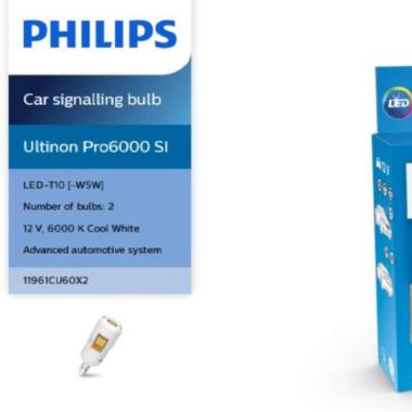 Philips Ultinon Pro6000 LED T10 W5W - lampu senja plat nomor 4000K