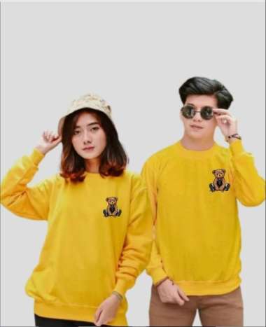 Baju Sweater Couple Bear/Pakaian Pria/Pakaian Wanita/Pakaian Sweater L Kuning