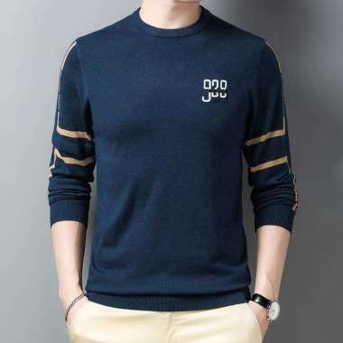 Baju Sweater Vogo Pria/Baju Pria Lengan Pendek/Sweater Pria Trandy NAVY L