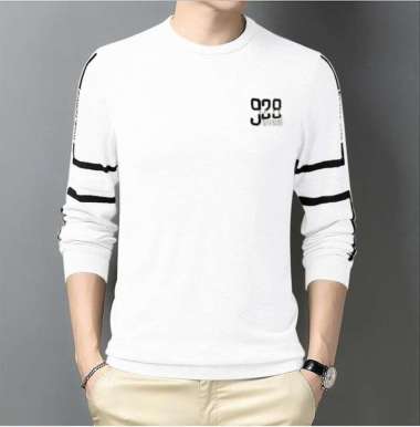 Baju Sweater Vogo Pria/Baju Pria Lengan Pendek/Sweater Pria Trandy Putih L
