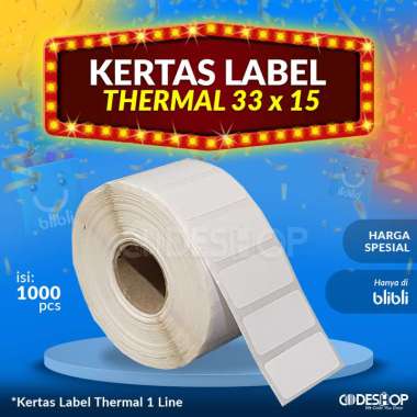 Label Barcode Thermal 33x15mm (1 line) 1000 pcs