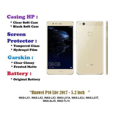 Huawei P10 Lite 2017 - 5.2 inch - Case - Screen Protector - Battery - Dll Battery